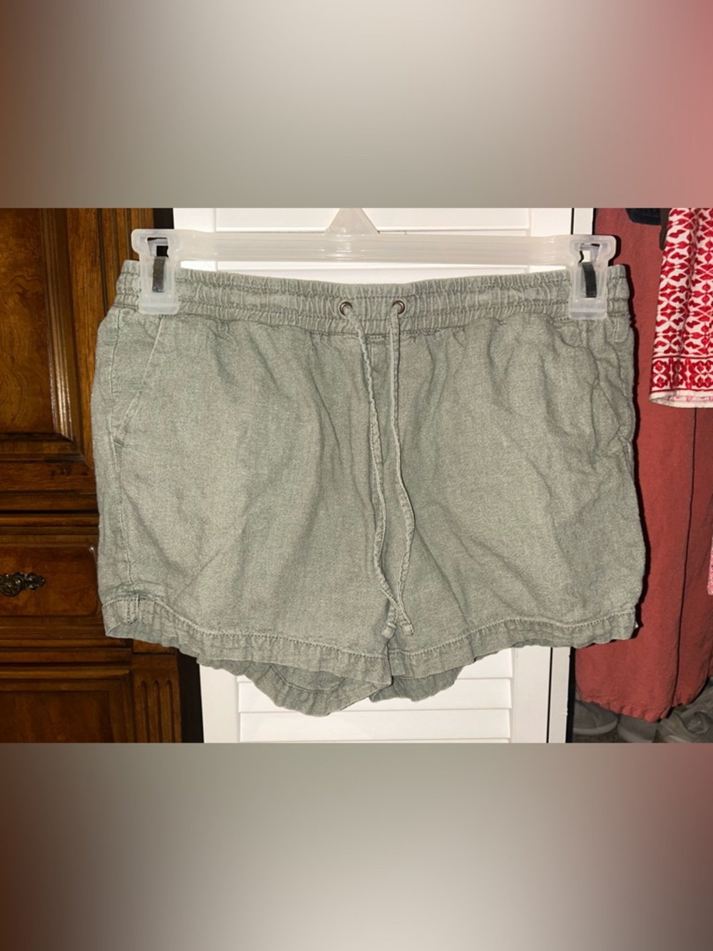 Casual Drawstring Shorts in Sage Green